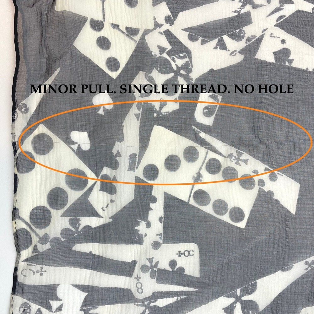 Vintage GALLIANO CHRISTIAN DIOR Silk Scarf Square‎ 27" Sheer Cards Dominos Y2K - Picture 11 of 11
